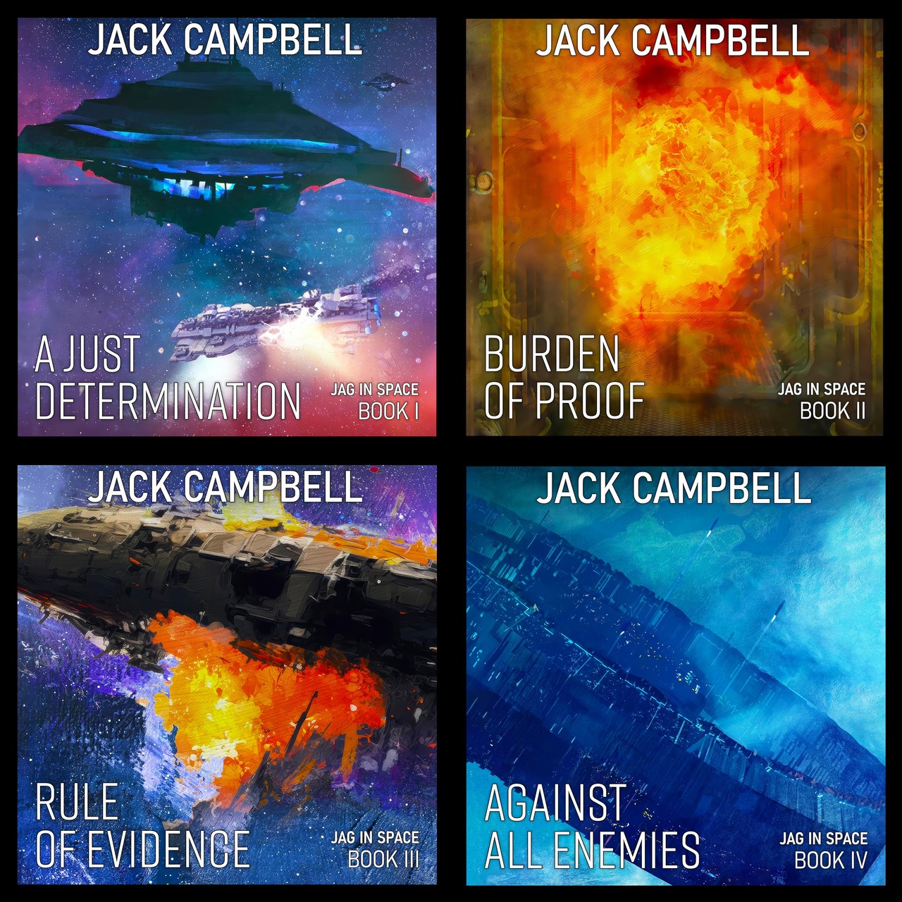 Audiobook cover for Against All Enemies (JAG in Space #4)