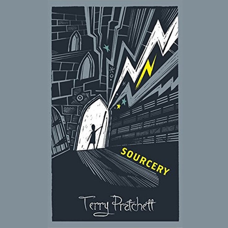 Audiobook cover for Sourcery