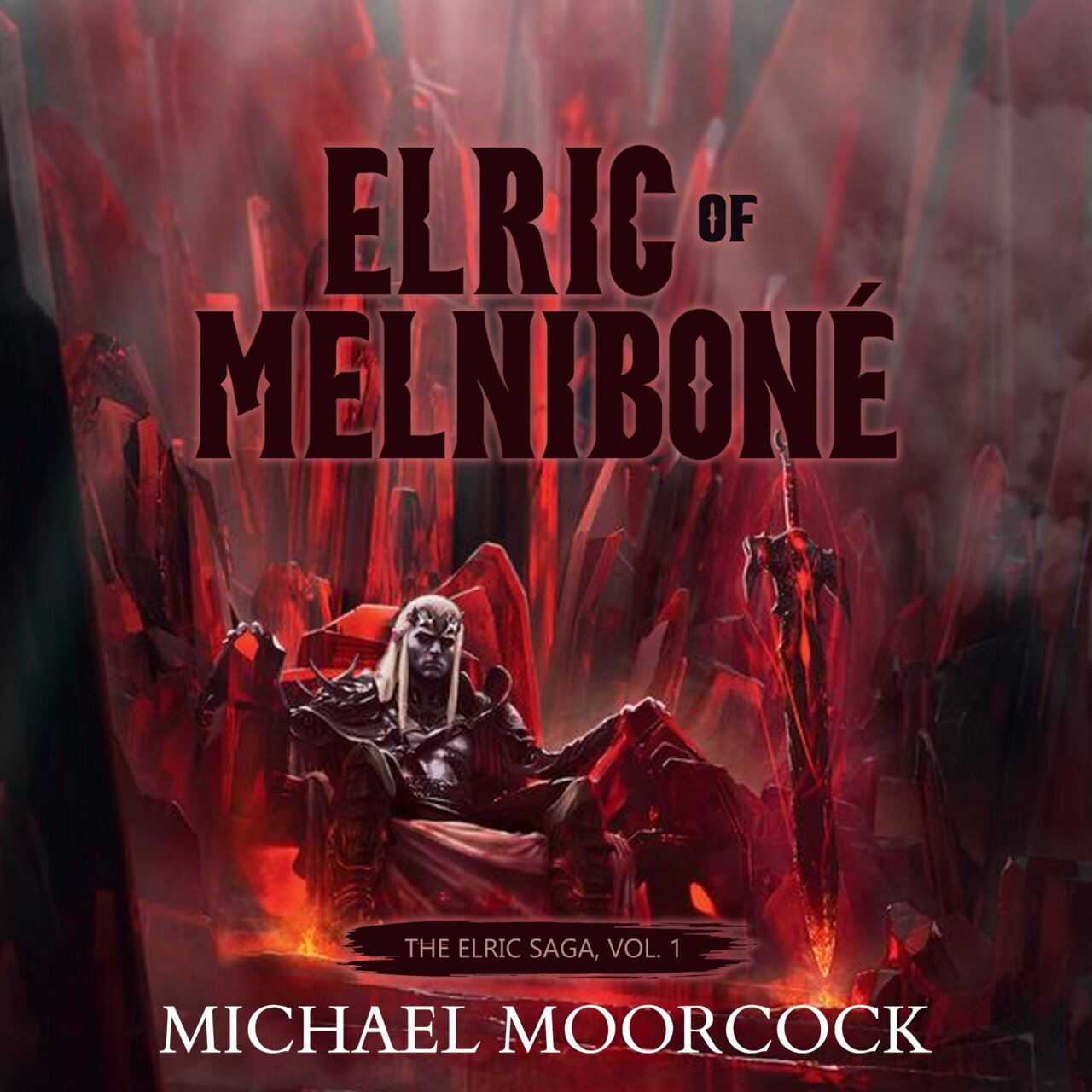 Audiobook cover for Elric Saga Series,3 Book Collection Set,Elric of Melniboné,Stormbringer,the White Wolf ,by Michael Moorcock
