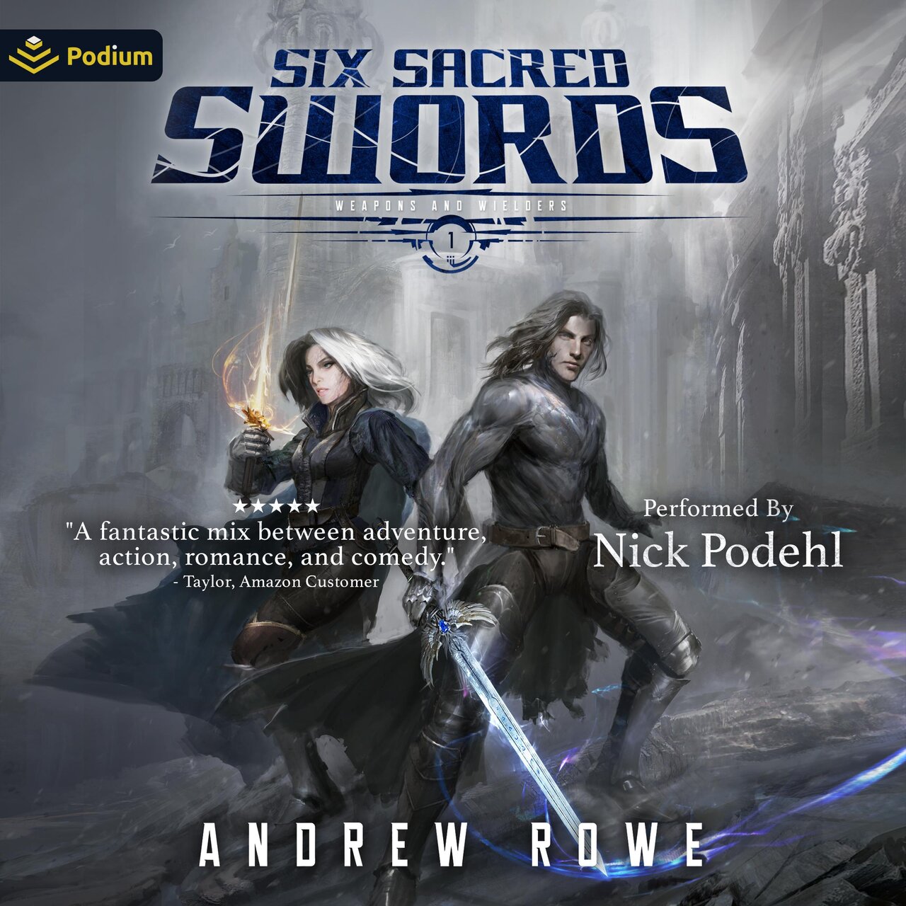 Audiobook cover for Six Sacred Swords