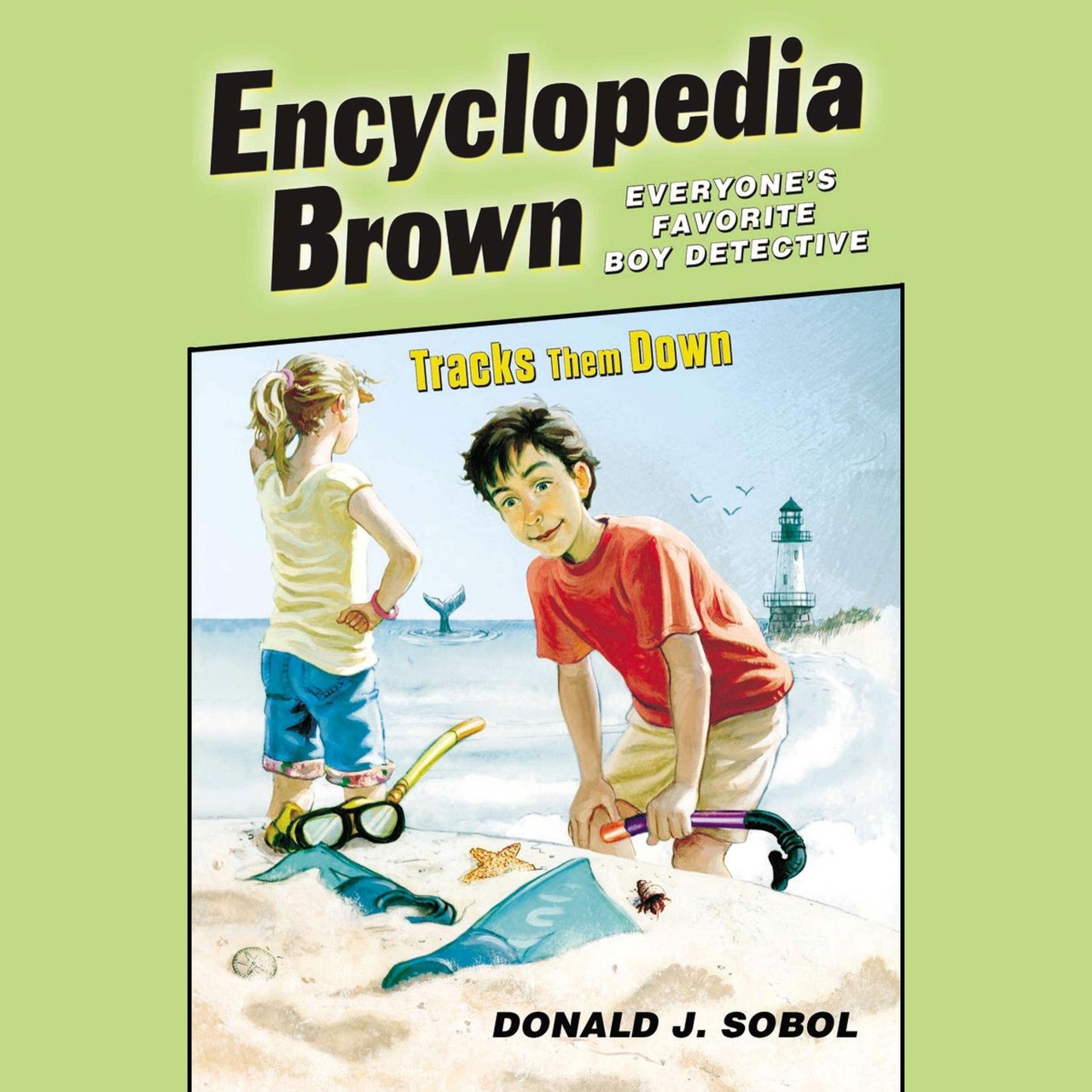 Audiobook cover for Encyclopedia Brown Tracks Them Down