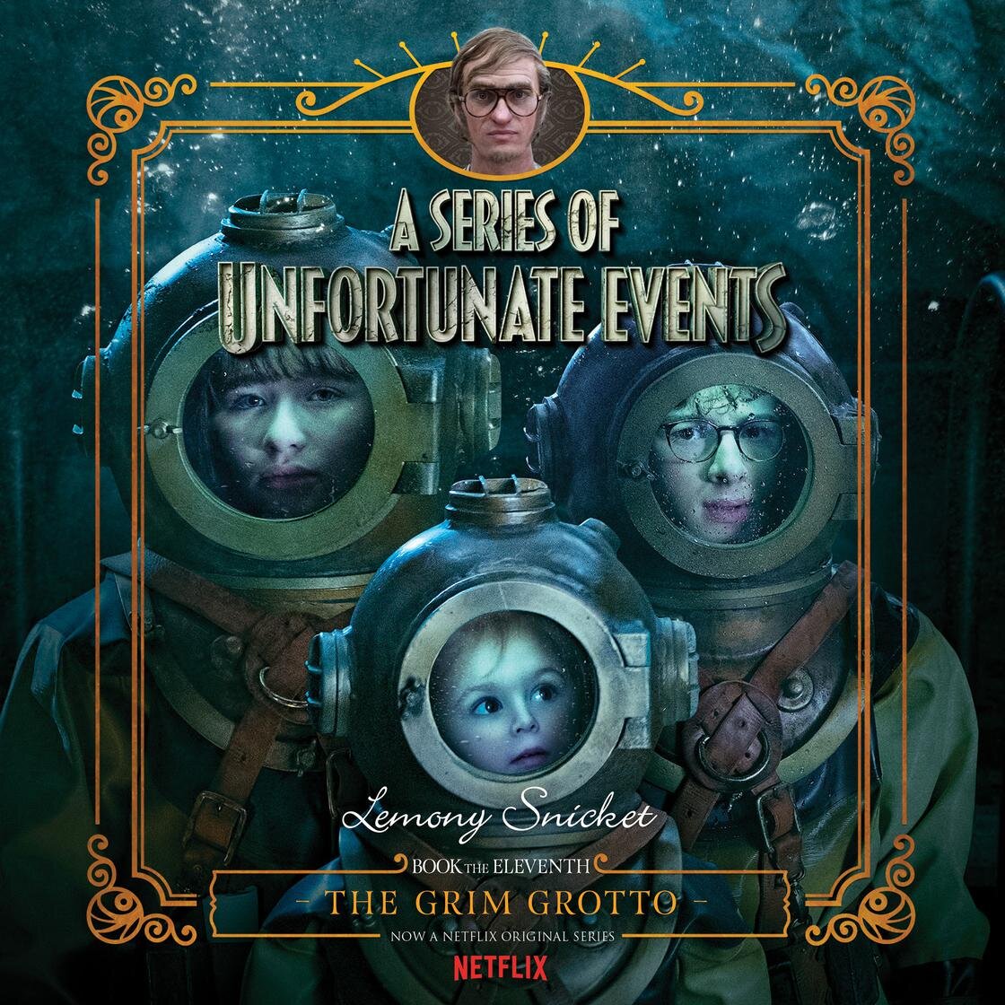 Audiobook cover for The Grim Grotto