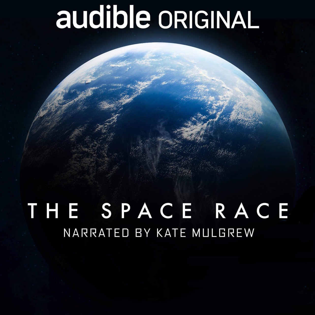Audiobook cover for The space race.