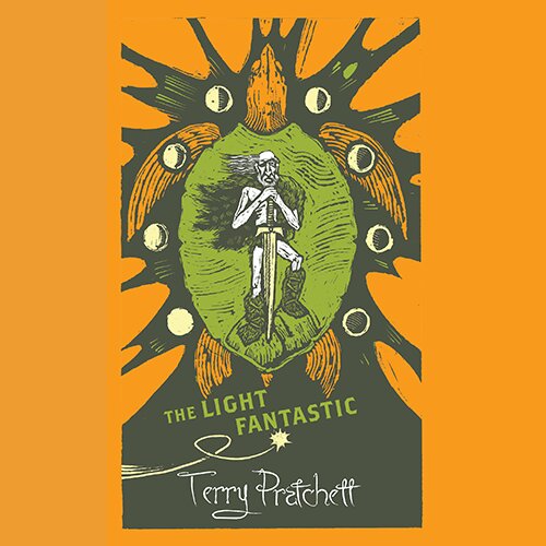 Audiobook cover for Terry Pratchett's The light fantastic: the graphic novel.