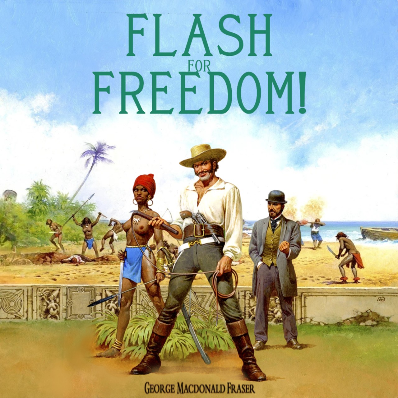 Audiobook cover for Flash for freedom! from the Flashman papers, 1848-1849: edited and arranged by George MacDonald Fraser.