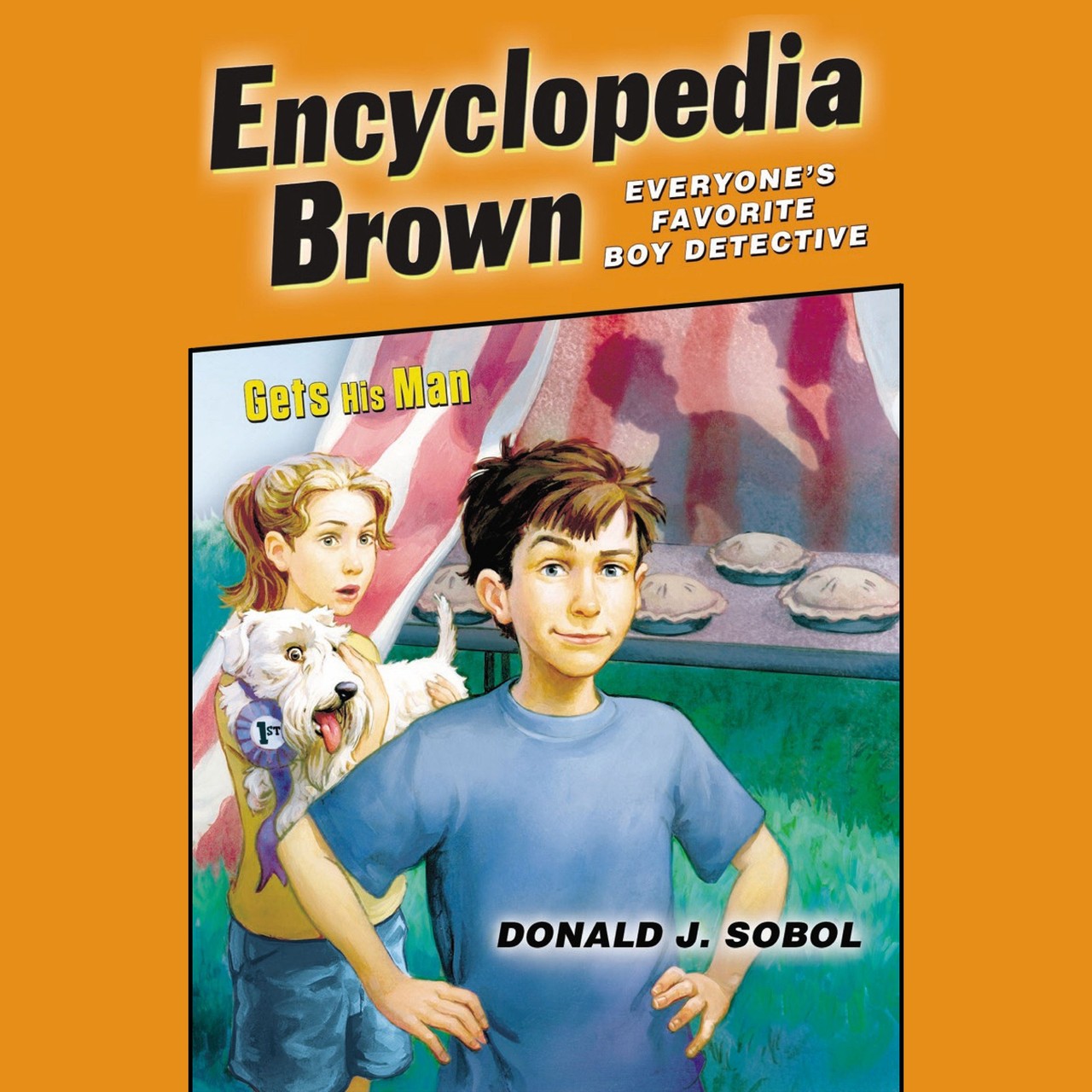 Audiobook cover for Encyclopedia Brown Gets His Man