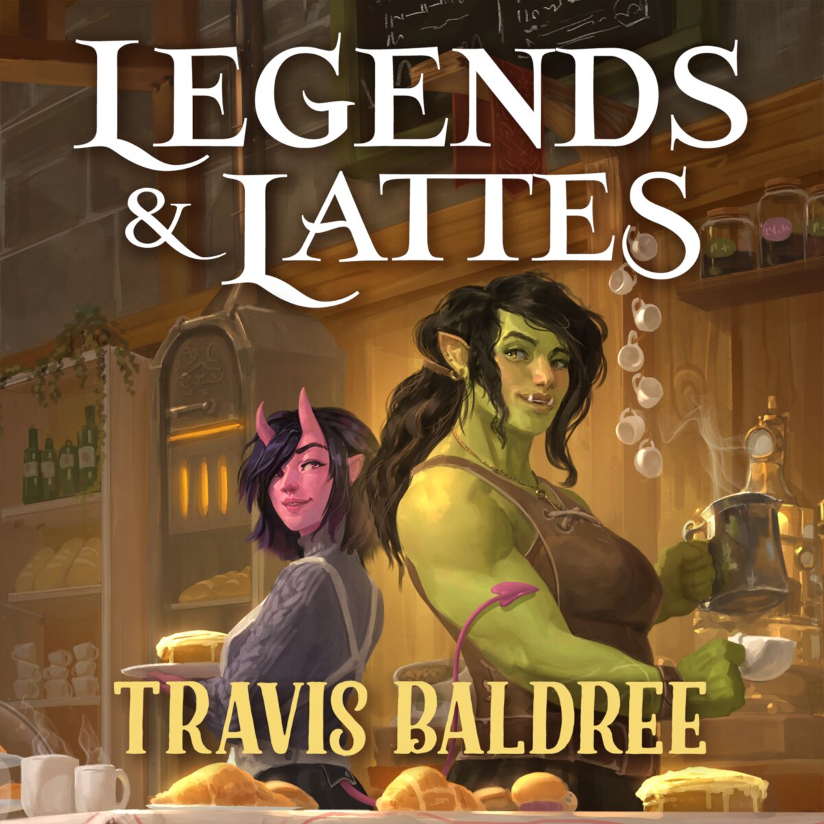 Audiobook cover for Legends & Lattes